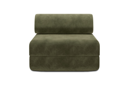Fauteuil convertible et modulable, mousse écologique et assise ferme - Velours côtelé Vert