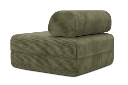 Fauteuil convertible et modulable, mousse écologique et assise ferme - Velours côtelé Vert