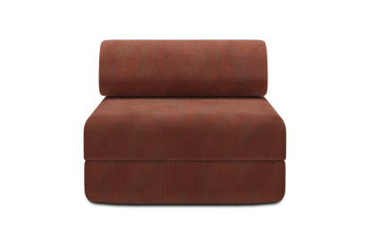 Fauteuil convertible et modulable, mousse écologique et assise ferme - Velours côtelé Terracotta