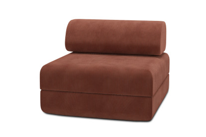 Fauteuil convertible et modulable, mousse écologique et assise ferme - Velours côtelé Terracotta