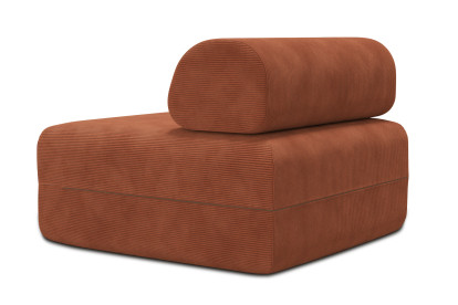 Fauteuil non convertible et modulable - Velours côtelé Terracotta