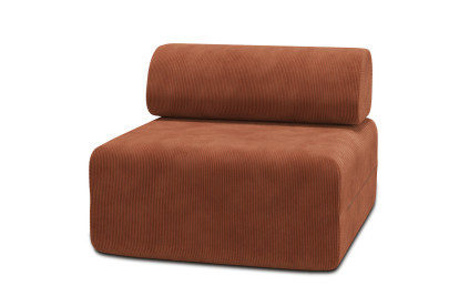 Fauteuil non convertible et modulable - Velours côtelé Terracotta