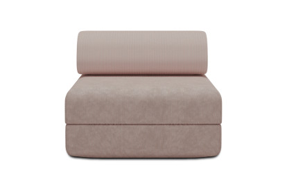 Fauteuil convertible et modulable, mousse écologique et assise ferme - Velours côtelé Rose pâle