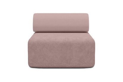 Fauteuil non convertible et modulable - Velours côtelé Rose pâle