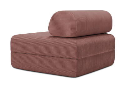 Fauteuil convertible et modulable, mousse écologique et assise ferme - Velours côtelé Rose
