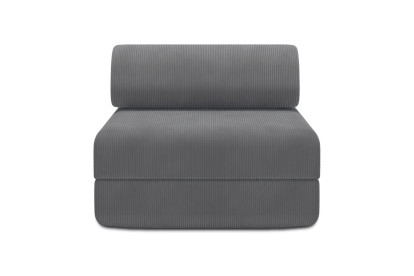Fauteuil convertible et modulable, mousse écologique et assise ferme - Velours côtelé Gris