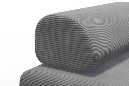 Fauteuil convertible et modulable, mousse écologique et assise ferme - Velours côtelé Gris