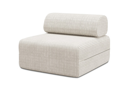 Fauteuil non convertible et modulable - Velours côtelé XL Blanc