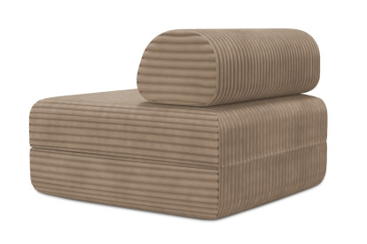 Fauteuil convertible et modulable, mousse écologique et assise ferme - Velours côtelé XL Marron