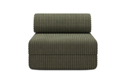 Fauteuil convertible et modulable, mousse écologique et assise ferme - Velours côtelé XL Vert