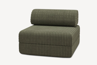 Fauteuil convertible et modulable, mousse écologique et assise ferme - Velours côtelé XL Vert