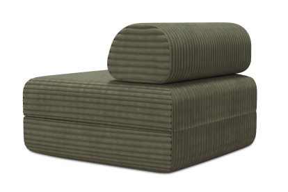 Fauteuil convertible et modulable, mousse écologique et assise ferme - Velours côtelé XL Vert