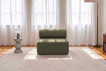 Fauteuil non convertible et modulable - Velours côtelé XL Vert