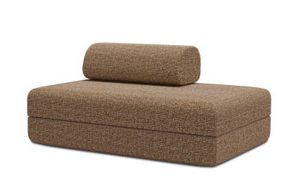 Canapé 2 places convertible et modulable, mousse écologique et assise ferme - Tissu tweed Marron