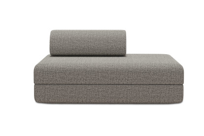 Canapé 2 places convertible et modulable, mousse écologique et assise ferme - Tissu tweed Gris