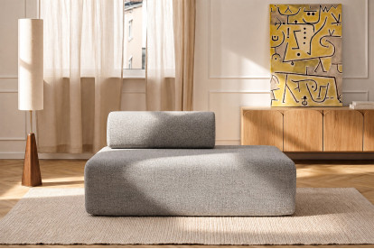 Canapé 2 places non convertible et modulable - Tissu tweed Gris