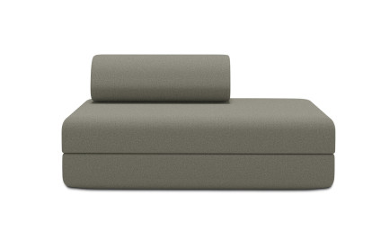 Canapé 2 places convertible et modulable, mousse écologique et assise ferme - Tissu lisse Taupe