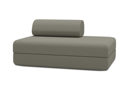 Canapé 2 places convertible et modulable, mousse écologique et assise ferme - Tissu lisse Taupe