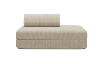 Canapé 2 places convertible et modulable, mousse écologique et assise ferme - Velours côtelé Beige