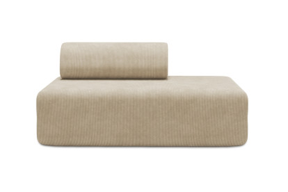Canapé 2 places non convertible et modulable - Velours côtelé Beige