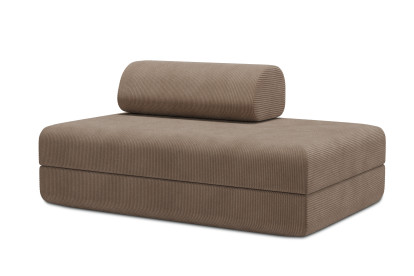 Canapé 2 places convertible et modulable, mousse écologique et assise ferme - Velours côtelé Taupe