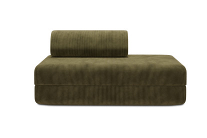 Canapé 2 places convertible et modulable, mousse écologique et assise ferme - Velours côtelé Vert