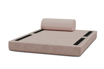 Canapé 2 places convertible et modulable, mousse écologique et assise ferme - Velours côtelé Rose pâle