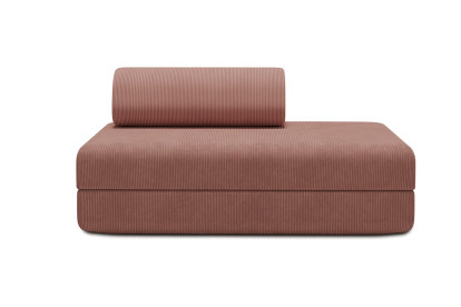 Canapé 2 places convertible et modulable, mousse écologique et assise ferme - Velours côtelé Rose