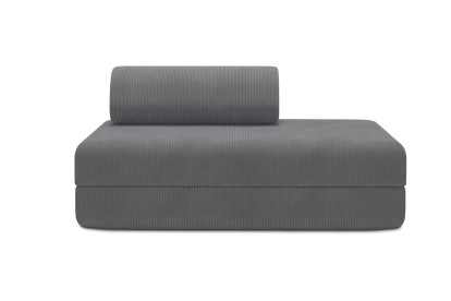 Canapé 2 places convertible et modulable, mousse écologique et assise ferme - Velours côtelé Gris
