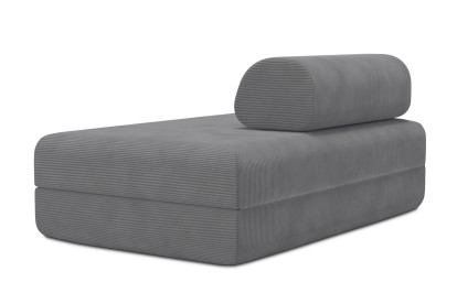 Canapé 2 places convertible et modulable, mousse écologique et assise ferme - Velours côtelé Gris