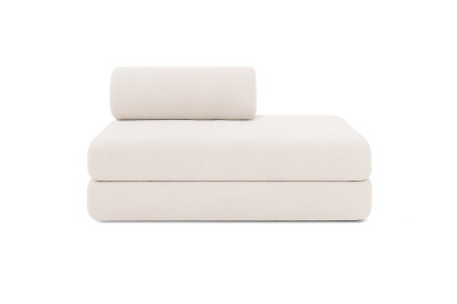 Canapé 2 places convertible et modulable, mousse écologique et assise ferme - Tissu extérieur Beige clair