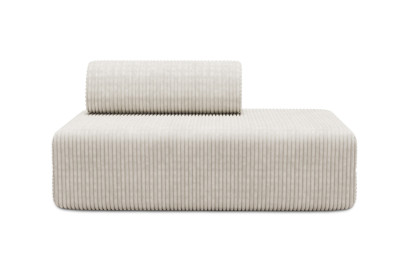 Canapé 2 places non convertible et modulable - Velours côtelé XL Blanc