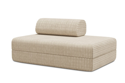 Canapé 2 places convertible et modulable, mousse écologique et assise ferme - Velours côtelé XL Beige