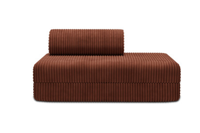 Canapé 2 places convertible et modulable, mousse écologique et assise ferme - Velours côtelé XL Terracotta