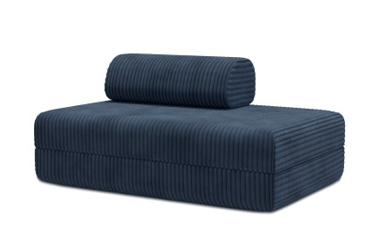 Canapé 2 places convertible et modulable, mousse écologique et assise ferme - Velours côtelé XL Bleu