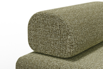 Canapé 3 places convertible et modulable, mousse écologique et assise ferme  - Tissu tweed Vert
