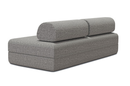 Canapé 3 places convertible et modulable, mousse écologique et assise ferme  - Tissu tweed Gris