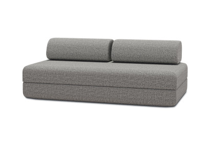 Canapé 3 places convertible et modulable, mousse écologique et assise ferme  - Tissu tweed Gris