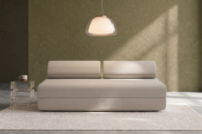 Canapé 3 places convertible et modulable, mousse écologique et assise ferme  - Tissu lisse Beige