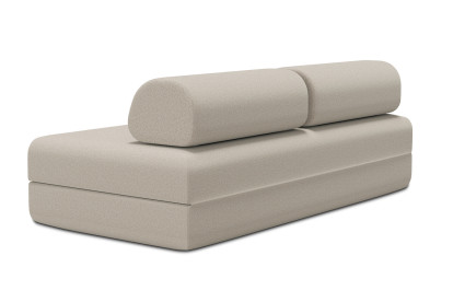 Canapé 3 places convertible et modulable, mousse écologique et assise ferme  - Tissu lisse Beige