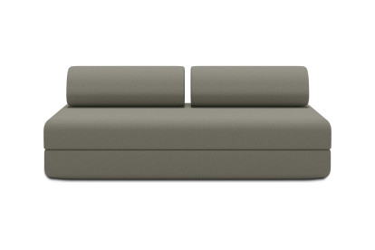 Canapé 3 places convertible et modulable, mousse écologique et assise ferme  - Tissu lisse Taupe