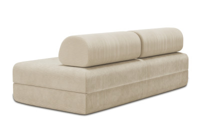 Canapé 3 places convertible et modulable, mousse écologique et assise ferme  - Velours côtelé Beige