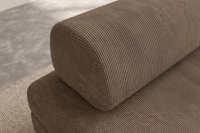 Canapé 3 places convertible et modulable, mousse écologique et assise ferme  - Velours côtelé Taupe