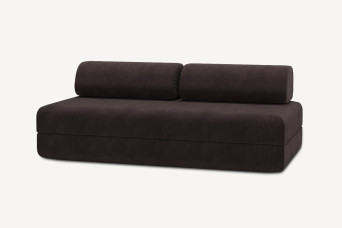Canapé 3 places convertible et modulable, mousse écologique et assise ferme  - Velours côtelé Marron