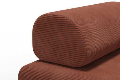 Canapé 3 places convertible et modulable, mousse écologique et assise ferme  - Velours côtelé Terracotta