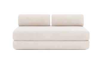Canapé 3 places convertible et modulable, mousse écologique et assise ferme  - Tissu extérieur Beige clair