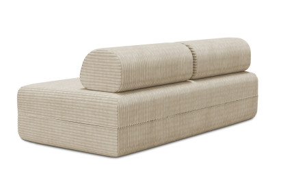 Canapé 3 places non convertible et modulable - Velours côtelé XL Beige