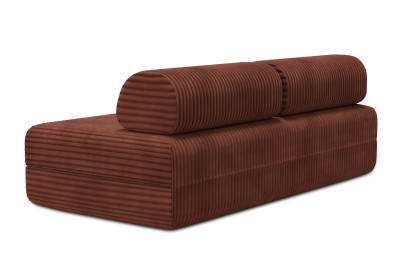 Canapé 3 places convertible et modulable, mousse écologique et assise ferme  - Velours côtelé XL Terracotta
