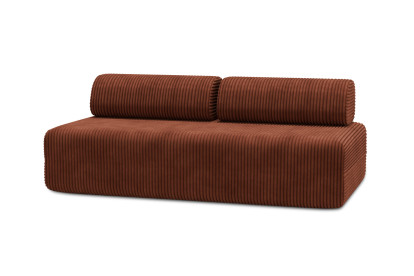 Canapé 3 places non convertible et modulable - Velours côtelé XL Terracotta