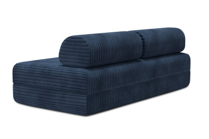 Canapé 3 places convertible et modulable, mousse écologique et assise ferme  - Velours côtelé XL Bleu